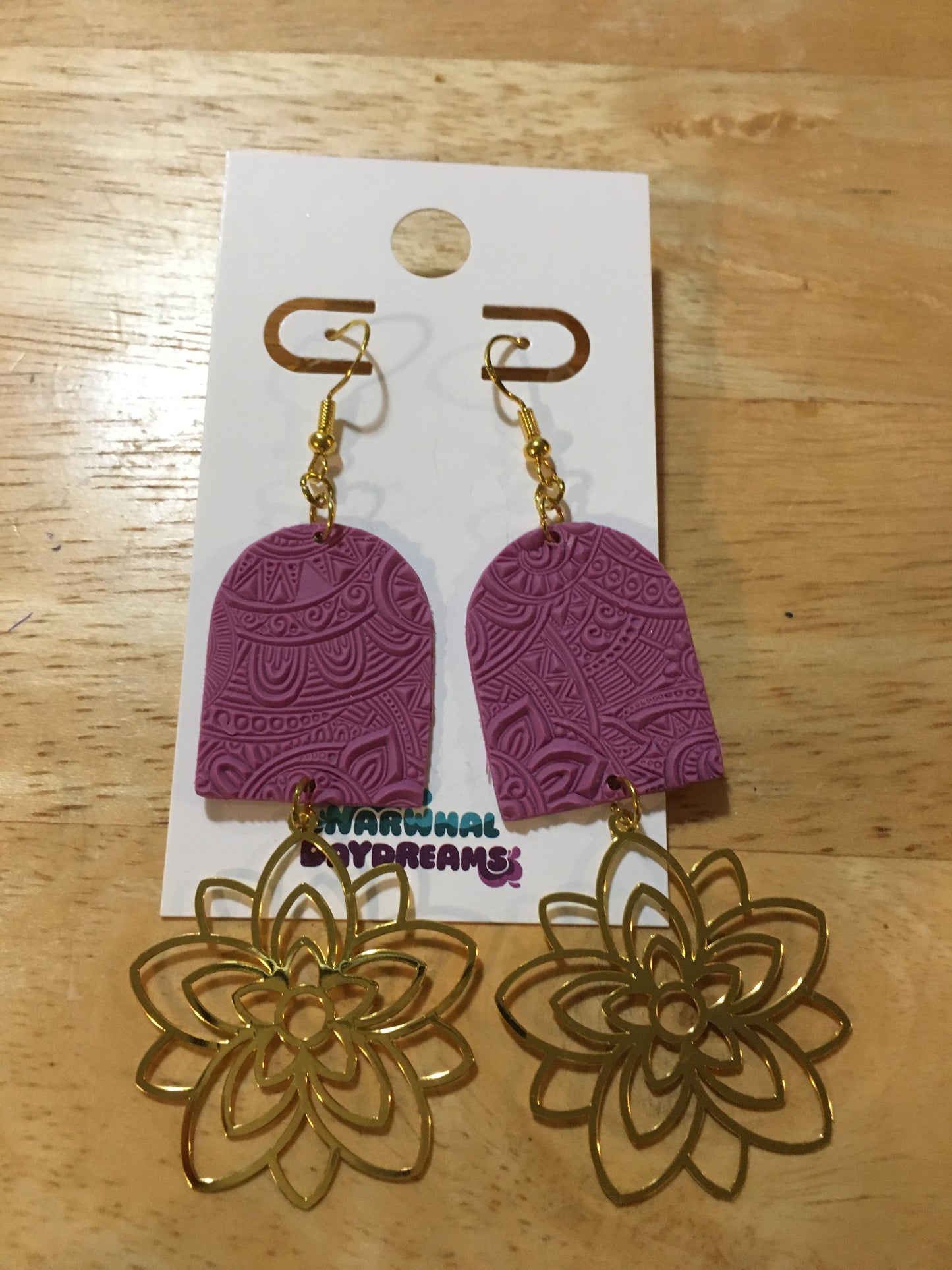 Purple textured w/ gold mandalas