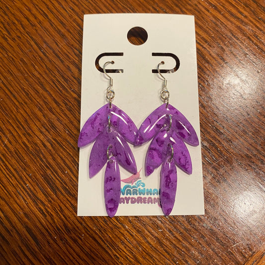 Purple tiered earrings