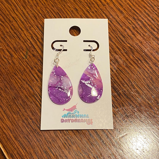 Purple teardrop earrings